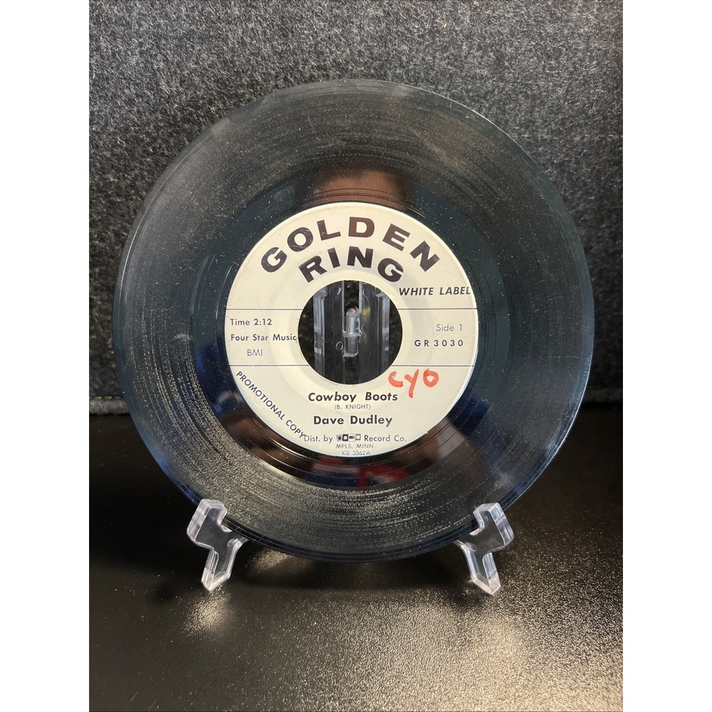 Dave Dudley – Cowboy Boots Original Promo 45RPM Golden‎ Ring 3030 Record 1963